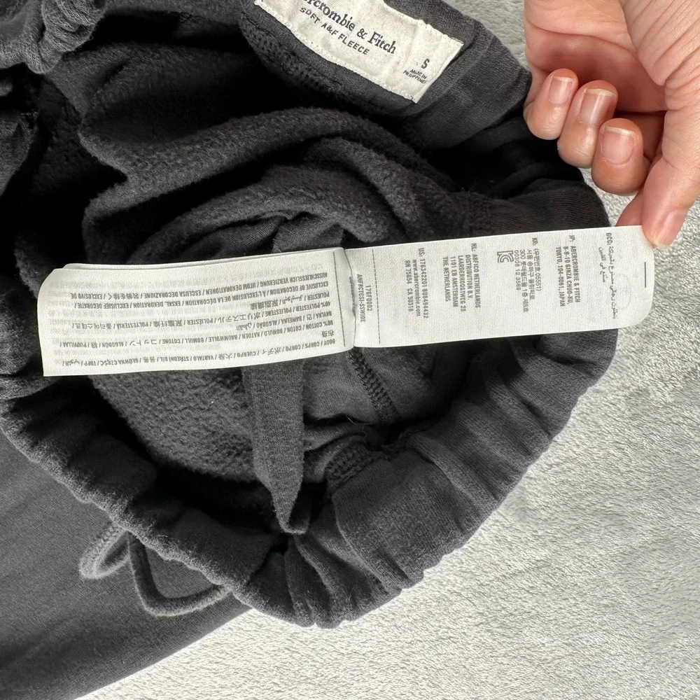 Abercrombie Joggers Women S Black Soft Fleece Logo Sweatpants Loungewear Cozy
